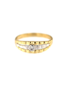 Geltono aukso žiedas su cirkoniais DGC08-01