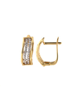 Yellow gold zirconia earrings BGA03-04-10