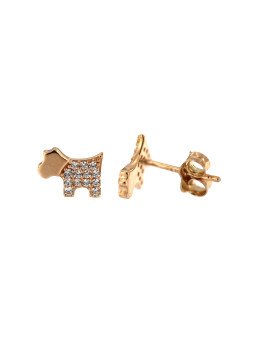 Rose gold dog pin earrings BRV10-06-01
