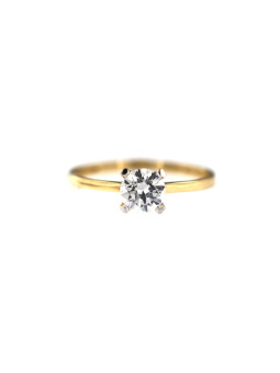 Geltono aukso sužadėtuvių žiedas su Swarovski kristalais DGS01-02-07