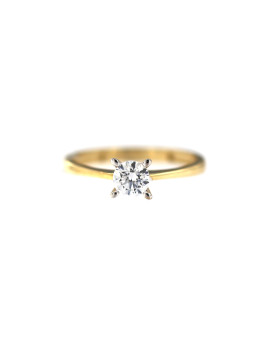 Geltono aukso sužadėtuvių žiedas su Swarovski kristalais DGS01-02-15