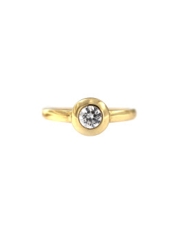 Geltono aukso sužadėtuvių žiedas su Swarovski kristalais DGS01-06-04
