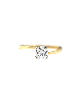 Geltono aukso sužadėtuvių žiedas su Swarovski kristalais DGS04-02-09