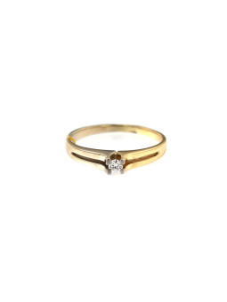 Geltono aukso sužadėtuvių žiedas su briliantu DGBR01-01