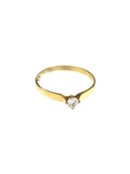 Geltono aukso sužadėtuvių žiedas su briliantu DGBR01-02