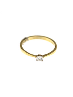 Geltono aukso sužadėtuvių žiedas su briliantu DGBR01-03