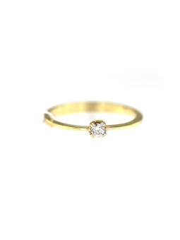 Geltono aukso sužadėtuvių žiedas su briliantu DGBR01-04