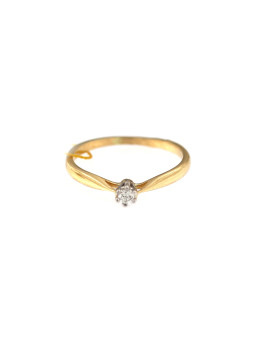 Yellow gold engagement ring with diamond DGBR02-02