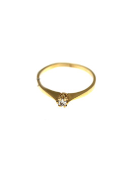 Geltono aukso sužadėtuvių žiedas su briliantu DGBR02-05