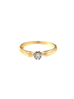 Yellow gold engagement ring with diamond DGBR03-01