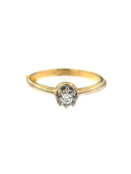 Yellow gold engagement ring with diamond DGBR03-02