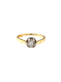 Geltono aukso sužadėtuvių žiedas su briliantu DGBR04-01