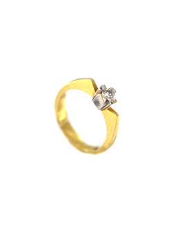 Geltono aukso sužadėtuvių žiedas su briliantu DGBR04-03