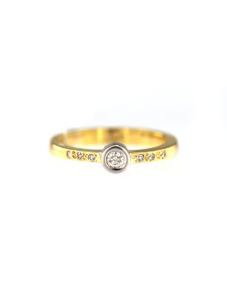 Geltono aukso sužadėtuvių žiedas su briliantais DGBR05-07