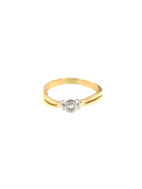 Yellow gold engagement ring with diamond DGBR05-01