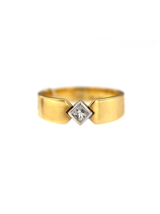 Yellow gold engagement ring with diamond DGBR05-12