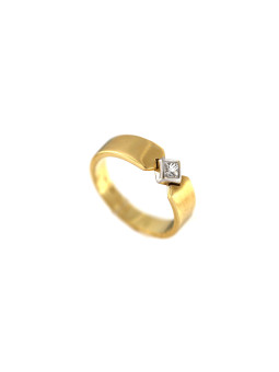 Geltono aukso sužadėtuvių žiedas su briliantu DGBR05-12