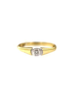 Geltono aukso sužadėtuvių žiedas su briliantu DGBR05-13
