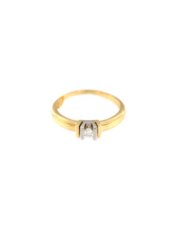 Geltono aukso sužadėtuvių žiedas su briliantu DGBR06-01