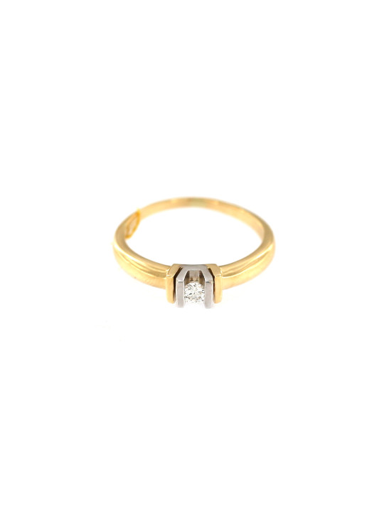 Yellow gold engagement ring with diamond DGBR06-01