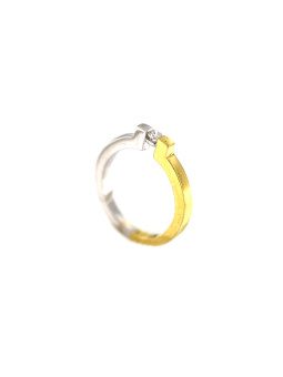 Geltono aukso sužadėtuvių žiedas su briliantu DGBR06-03