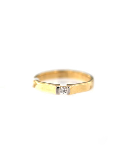 Geltono aukso sužadėtuvių žiedas su briliantu DGBR07-02