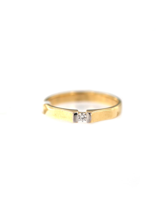 Yellow gold engagement ring with diamond DGBR07-02