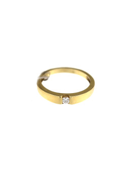 Geltono aukso sužadėtuvių žiedas su briliantu DGBR07-13