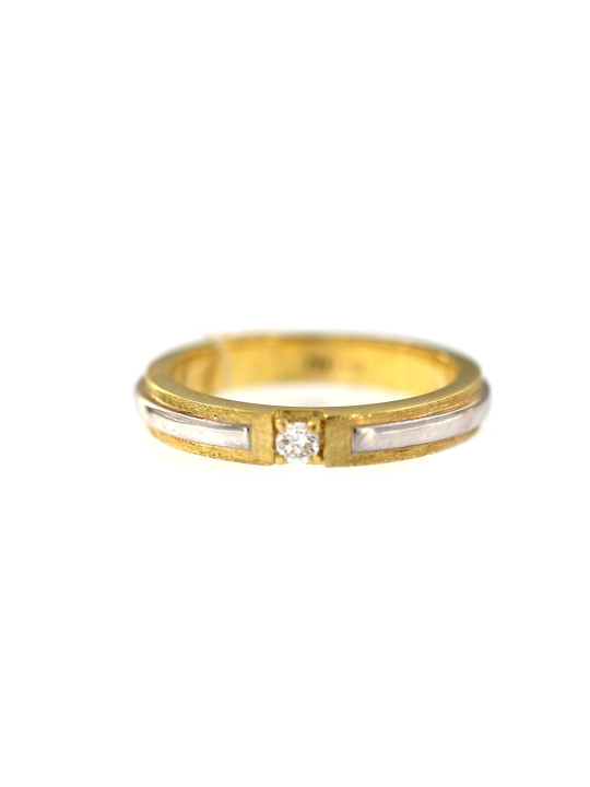 Geltono aukso sužadėtuvių žiedas su briliantu DGBR07-15