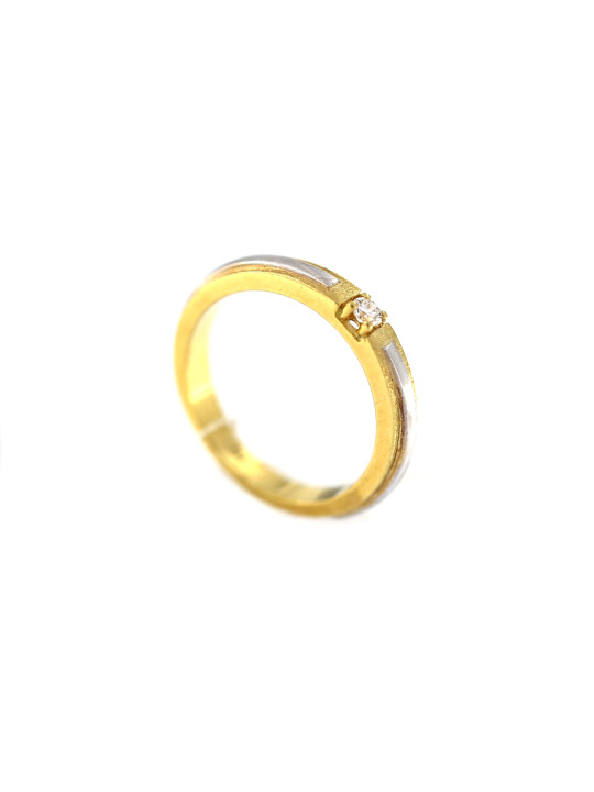 Yellow gold engagement ring with diamond DGBR07-15