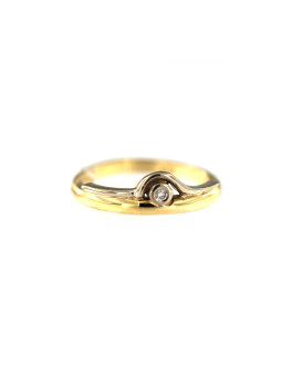 Geltono aukso sužadėtuvių žiedas su briliantu DGBR07-16