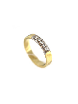 Geltono aukso žiedas su briliantais DGBR08-04