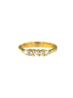 Geltono aukso žiedas su briliantais DGBR08-05