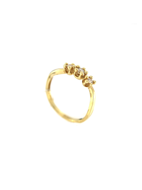 Geltono aukso žiedas su briliantais DGBR08-06