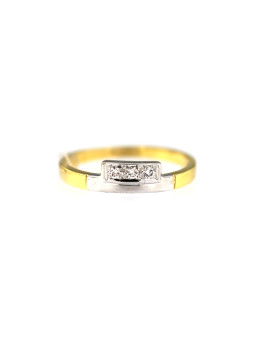 Geltono aukso žiedas su briliantais DGBR08-12