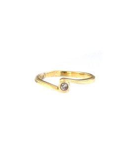 Geltono aukso sužadėtuvių žiedas su briliantu DGBR09-02