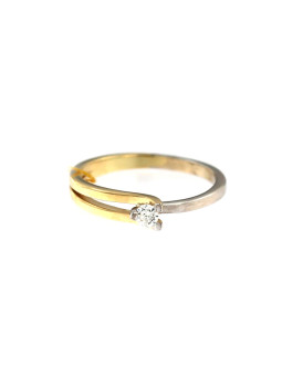 Geltono aukso sužadėtuvių žiedas su briliantu DGBR09-05