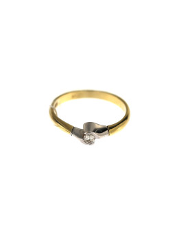 Geltono aukso sužadėtuvių žiedas su briliantu DGBR09-06
