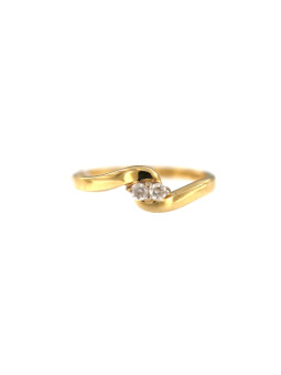 Geltono aukso sužadėtuvių žiedas su briliantais DGBR09-07