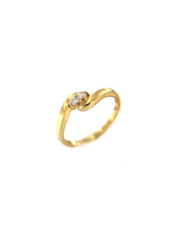 Geltono aukso sužadėtuvių žiedas su briliantais DGBR09-07