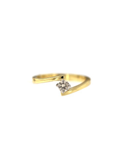 Geltono aukso sužadėtuvių žiedas su briliantu DGBR09-09