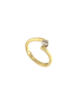 Geltono aukso sužadėtuvių žiedas su briliantu DGBR09-09