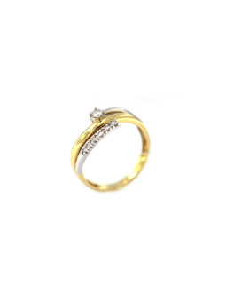 Geltono aukso žiedas su briliantais DGBR10-02