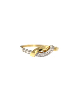 Yellow gold ring with diamonds DGBR10-03