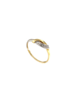 Geltono aukso žiedas su briliantais DGBR10-03