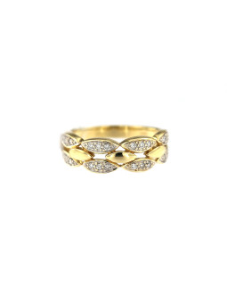 Geltono aukso žiedas su briliantais DGBR11-04