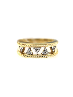 Geltono aukso žiedas su briliantais DGBR11-07