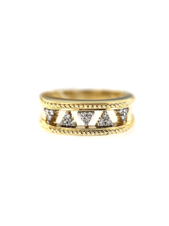 Yellow gold ring with diamonds DGBR11-07