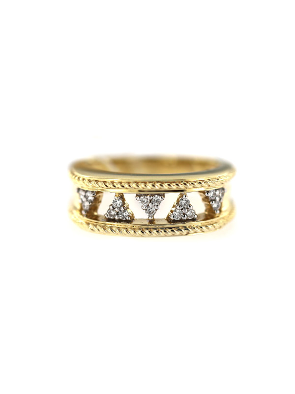 Yellow gold ring with diamonds DGBR11-07