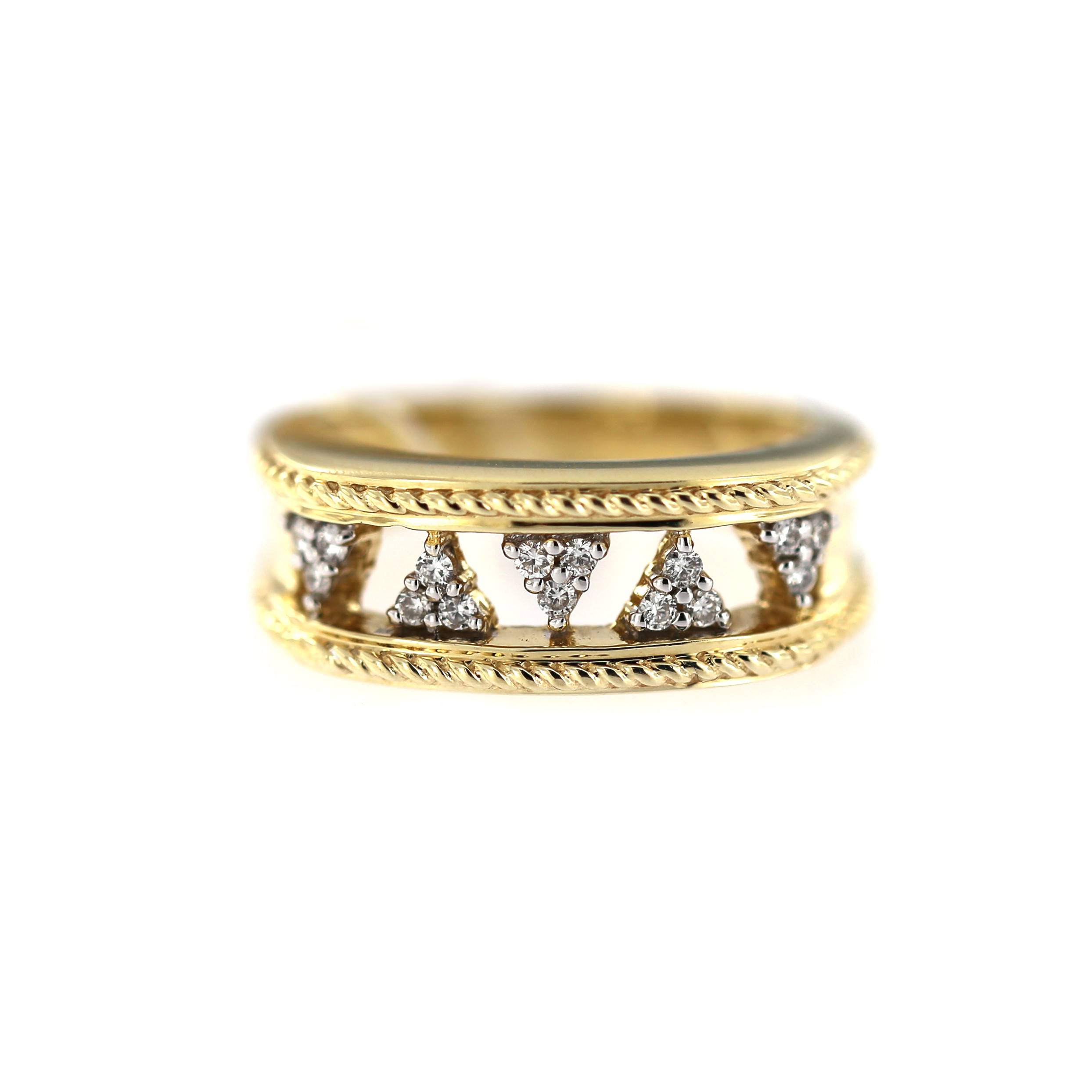 Yellow gold ring with diamonds DGBR11-07